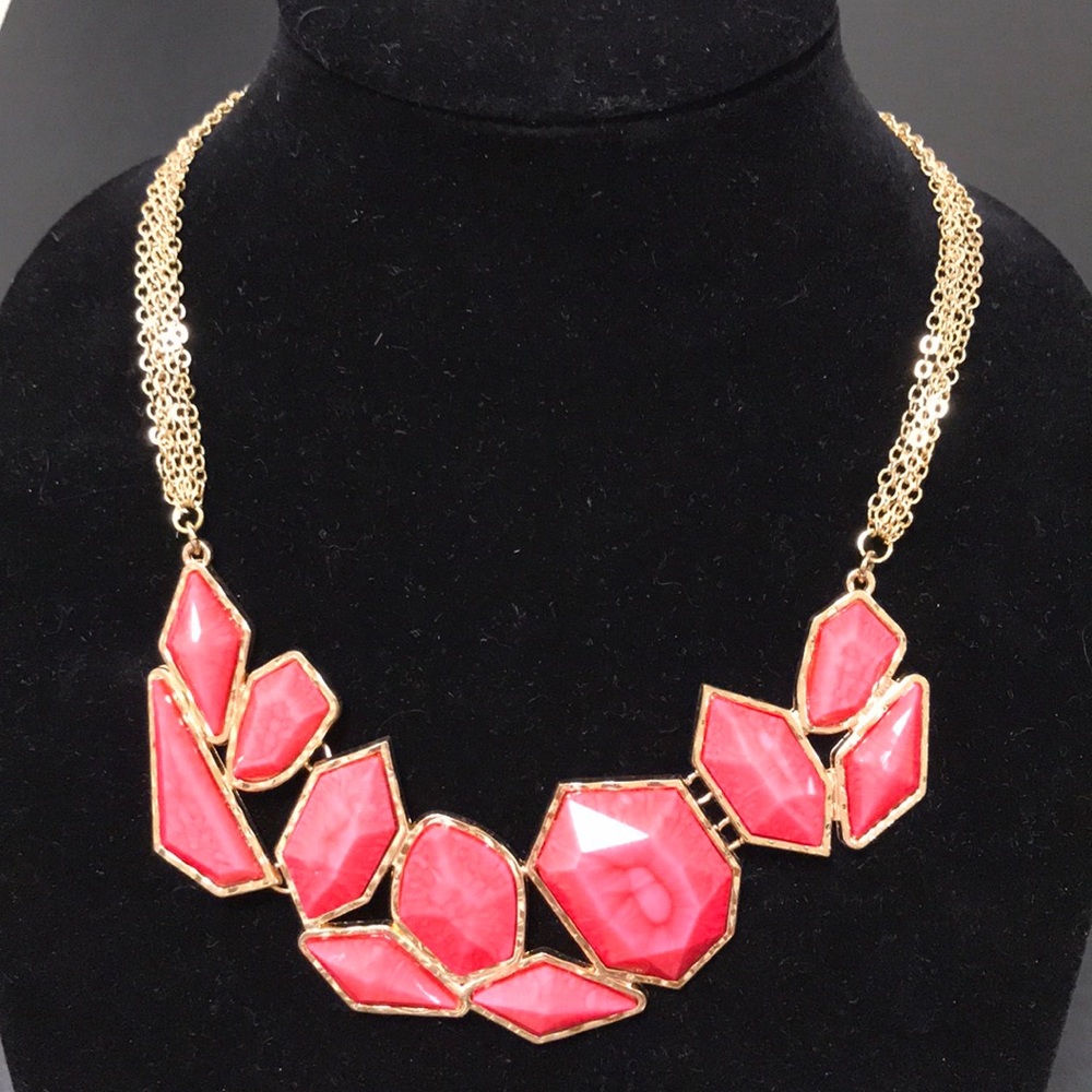 NWT FUSHIA WISTERIA BIB NECKLACE